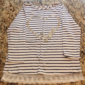 Oshkosh lacy bottom striped shirt